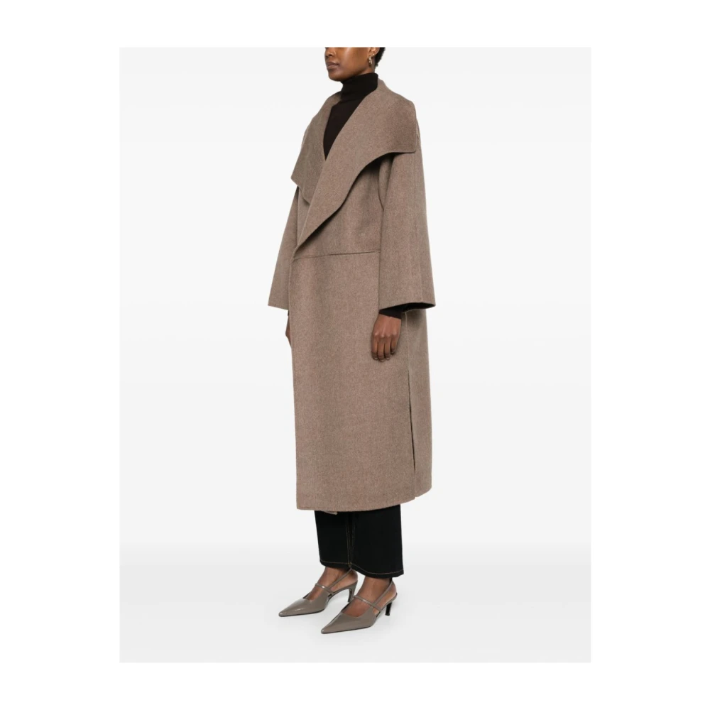 TotêMe Oversized Wol Kasjmier Bruine Jas Brown Dames