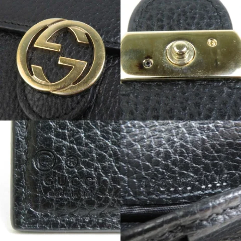 Gucci Vintage Pre-owned Leather wallets Black Dames
