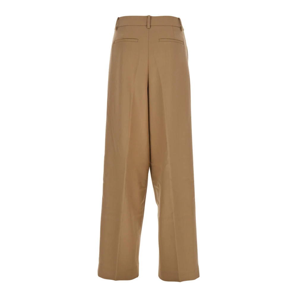 Michael Kors Beige Op Maat Gemaakte Wollen Broek Vrouw Beige Dames