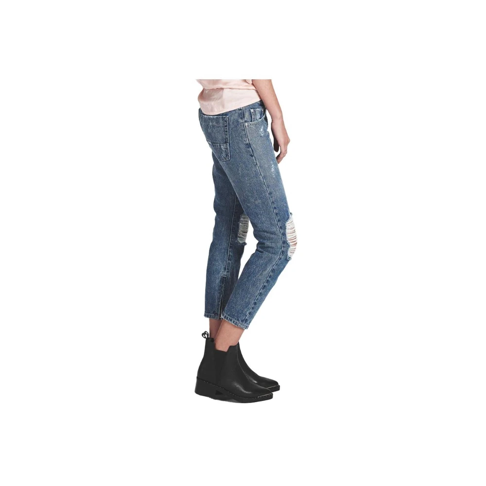 One Teaspoon Katoenen Jeans met Kniel Tranen Blue Dames