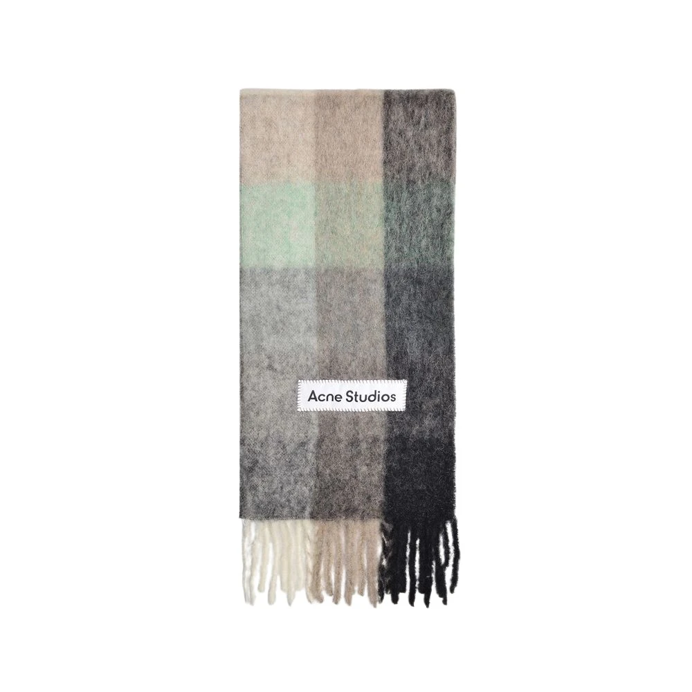 Acne Studios Unisex Green/Grey/Black Vally Scarf In And Alpaca Wool
