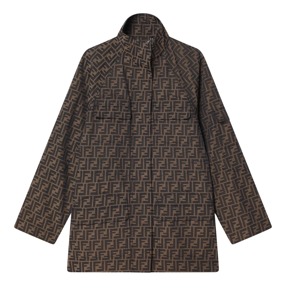 Fendi Parka Jas met Moderne Stijl Brown Dames
