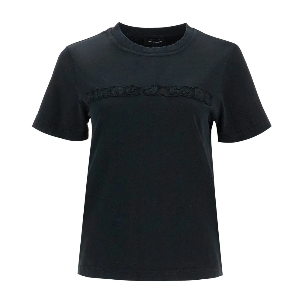 Marc Jacobs Logo Patch Crew Neck Katoenen T-shirt Black Dames