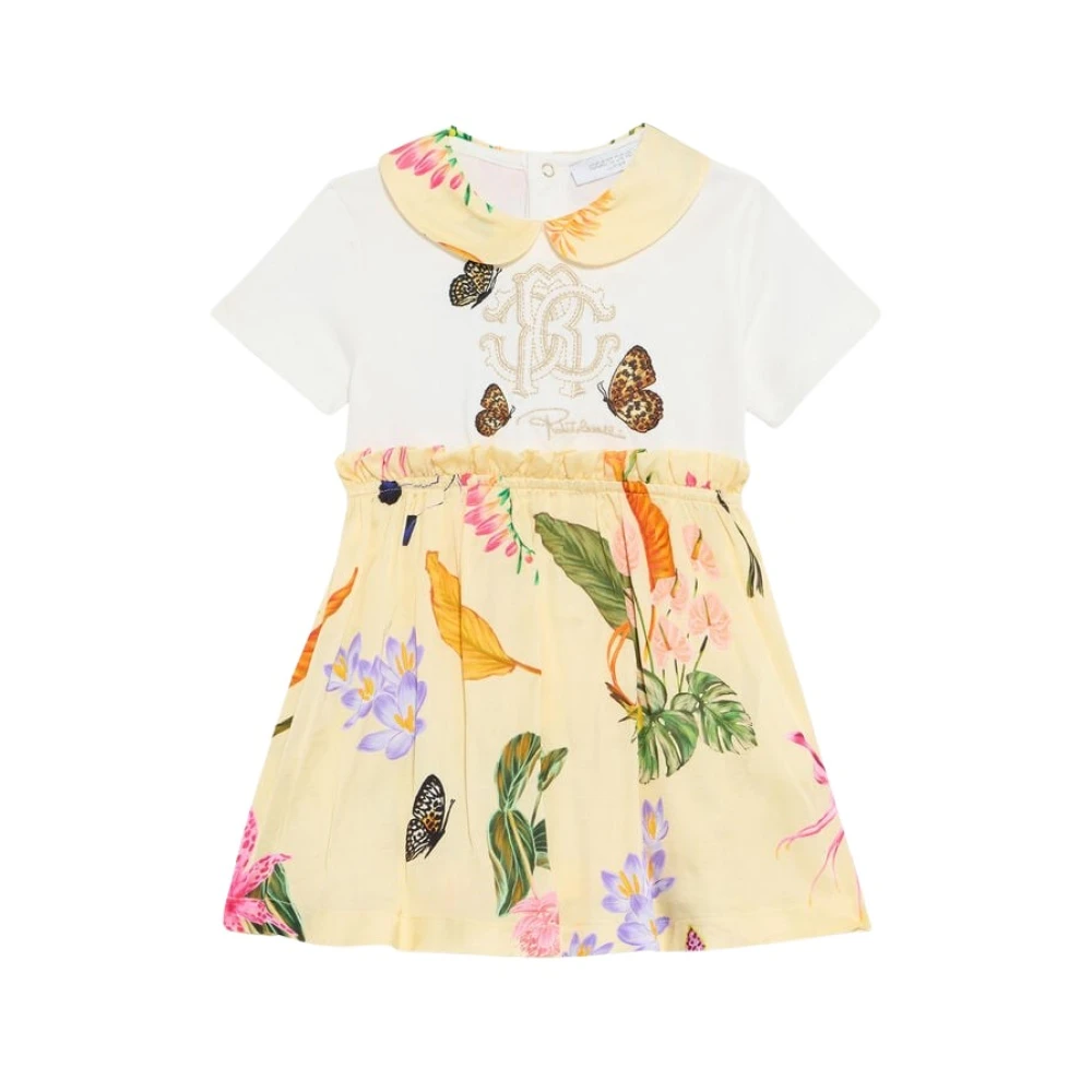 Roberto Cavalli Girls Multicolor Dresses, 3 Y, Floral Cotton Dress