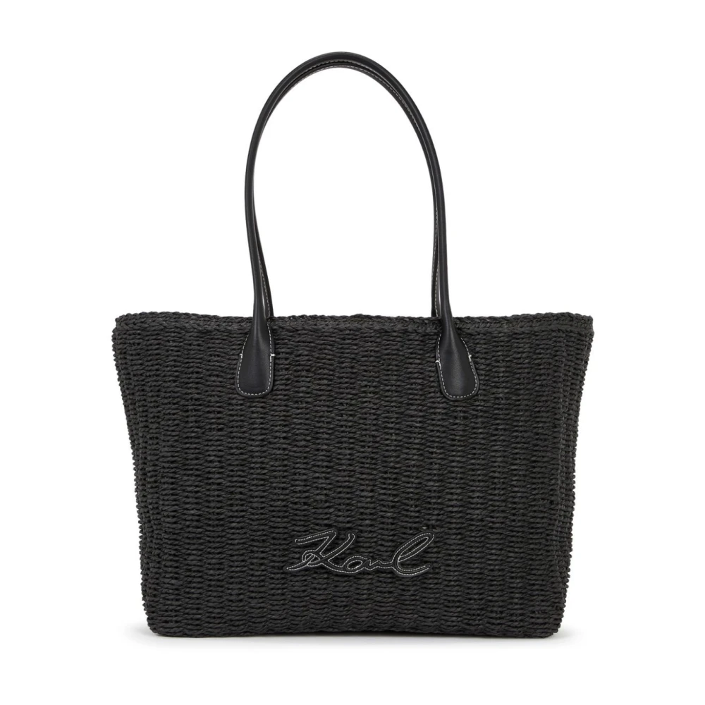 Karl Lagerfeld Essential Raffia TAS Black Dames