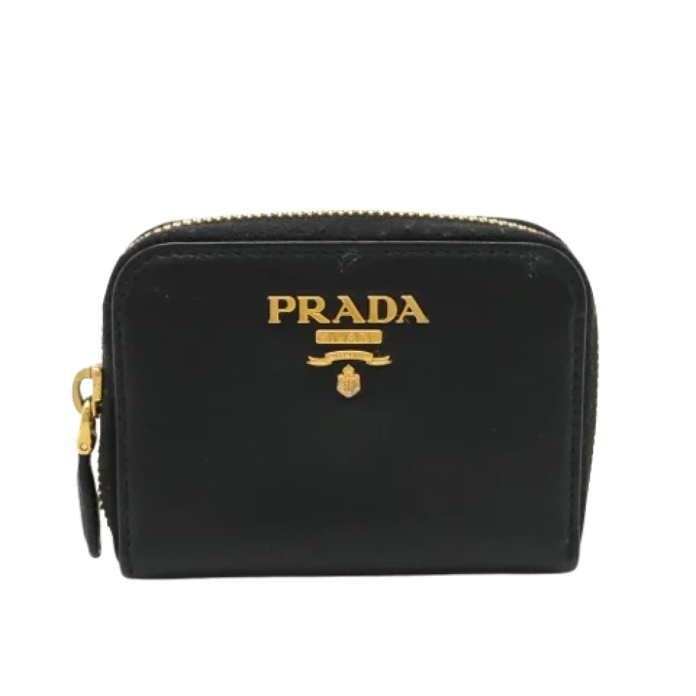 Prada Vintage Pre-owned Leather wallets Black Dames