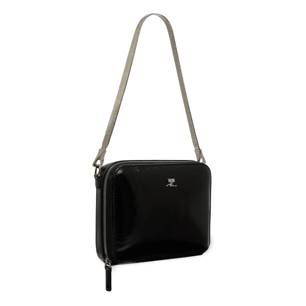 Acne Studios Zwarte leren kettingtas Black Dames