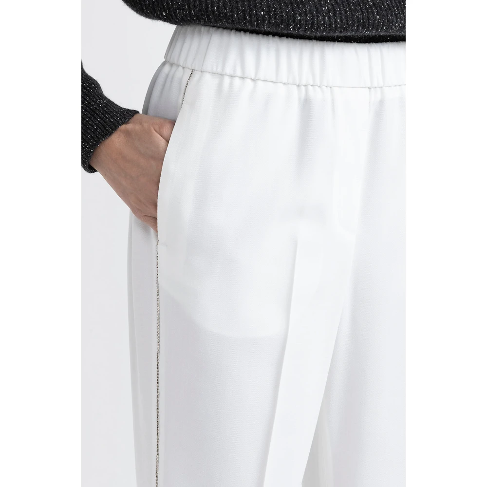 PESERICO Viscose en wol wortelbroek White Dames