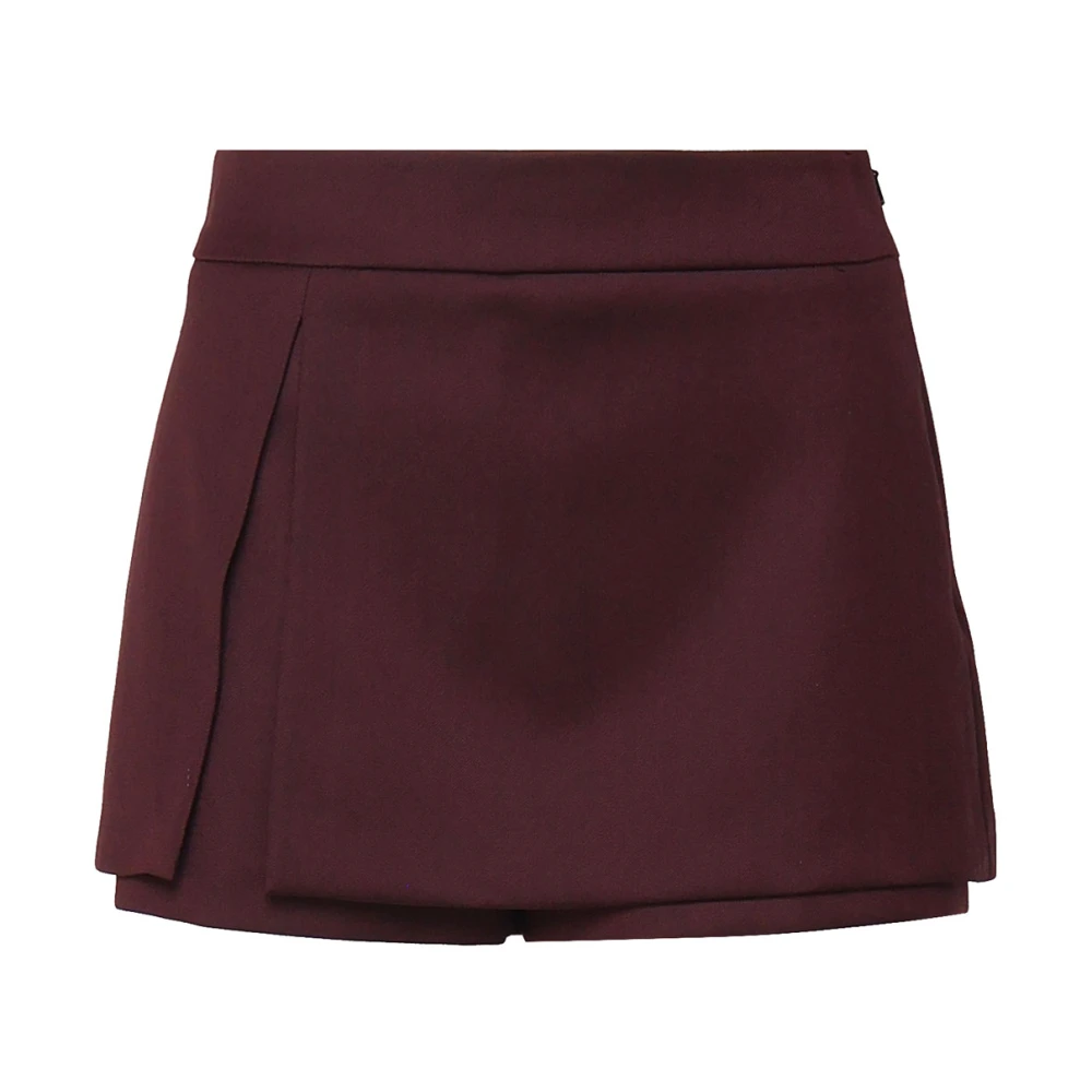 Pinko Bordeaux Kjol Effekt Sidoslits Shorts Red, Dam