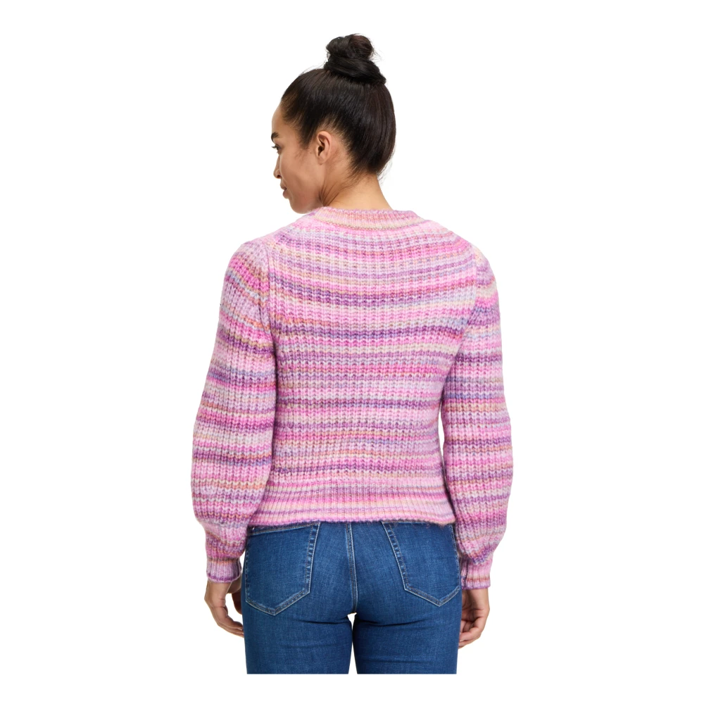 Betty & Co Melange Gebreide Trui Pink Dames