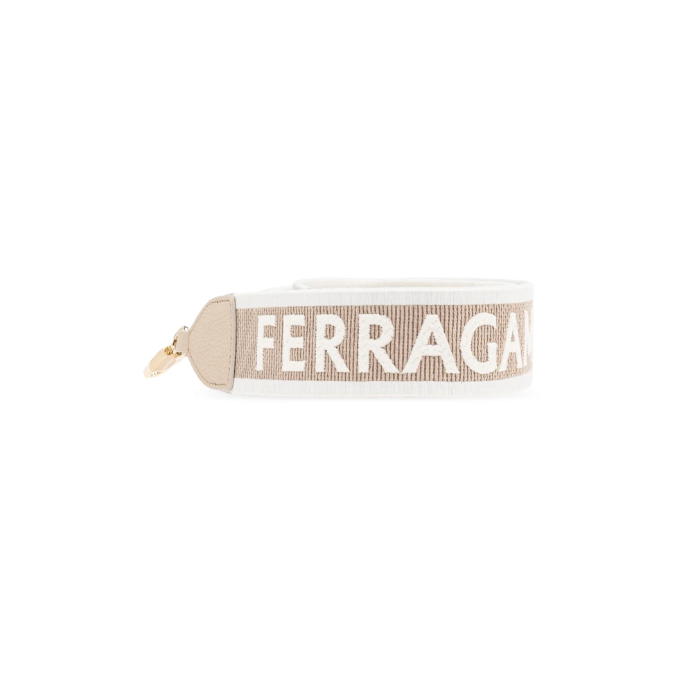 Salvatore Ferragamo Schoudertas Smile Klein Beige Dames