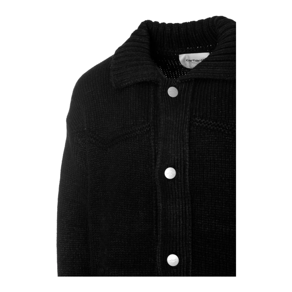 Carhartt WIP Santa Fe Cardigan met Metalen Knopen Black Heren