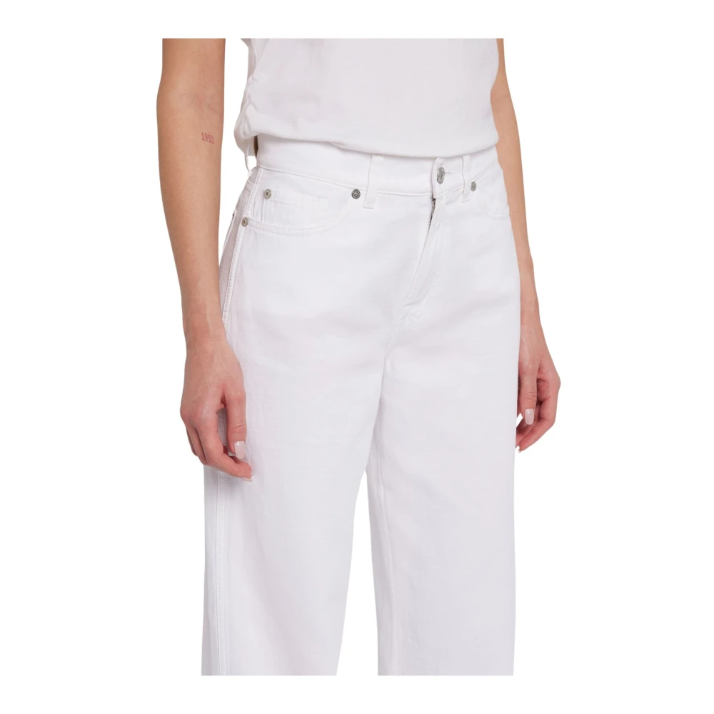 7 For All Mankind Wide Trousers White Dames