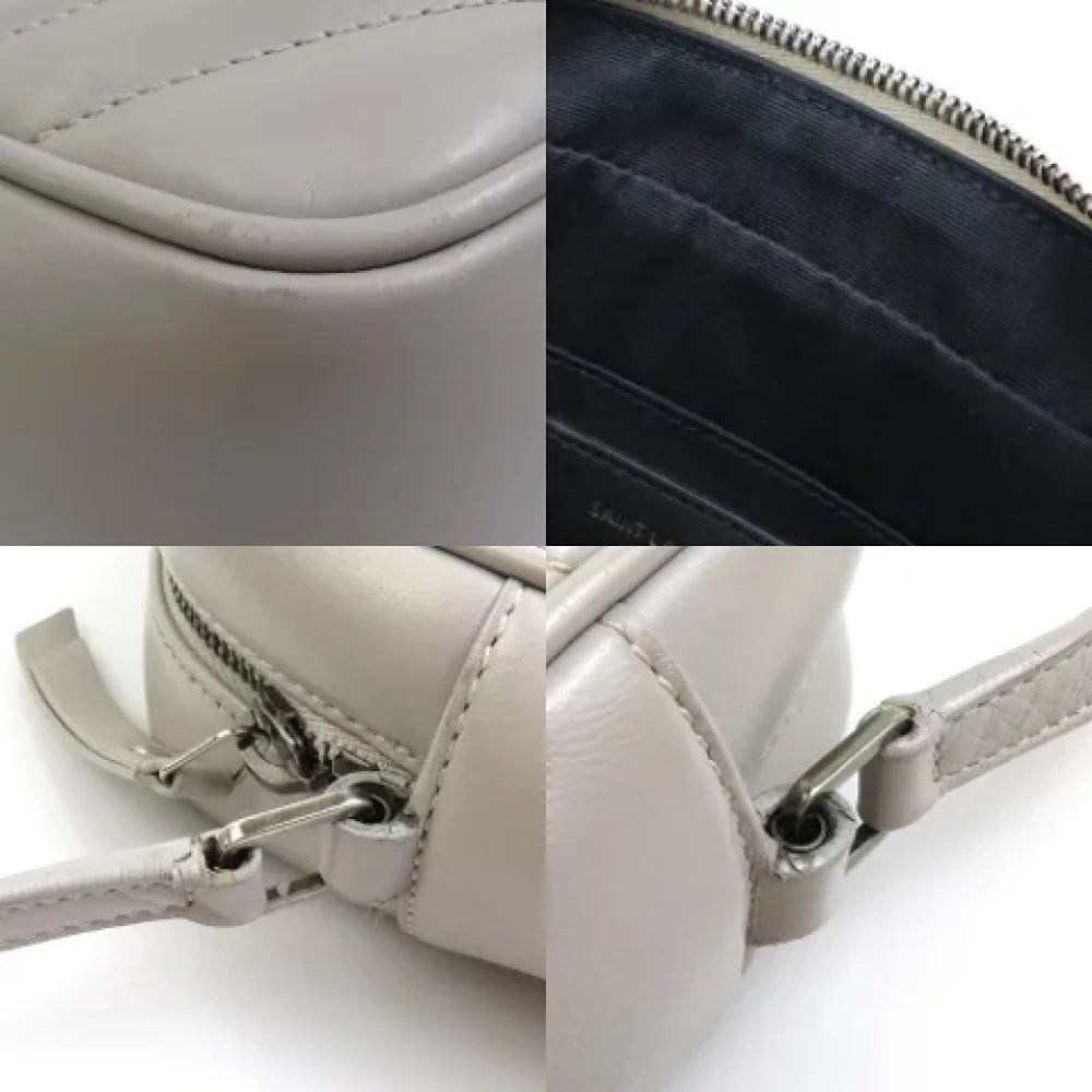Saint Laurent Vintage Pre-owned Leather crossbody-bags Gray Dames