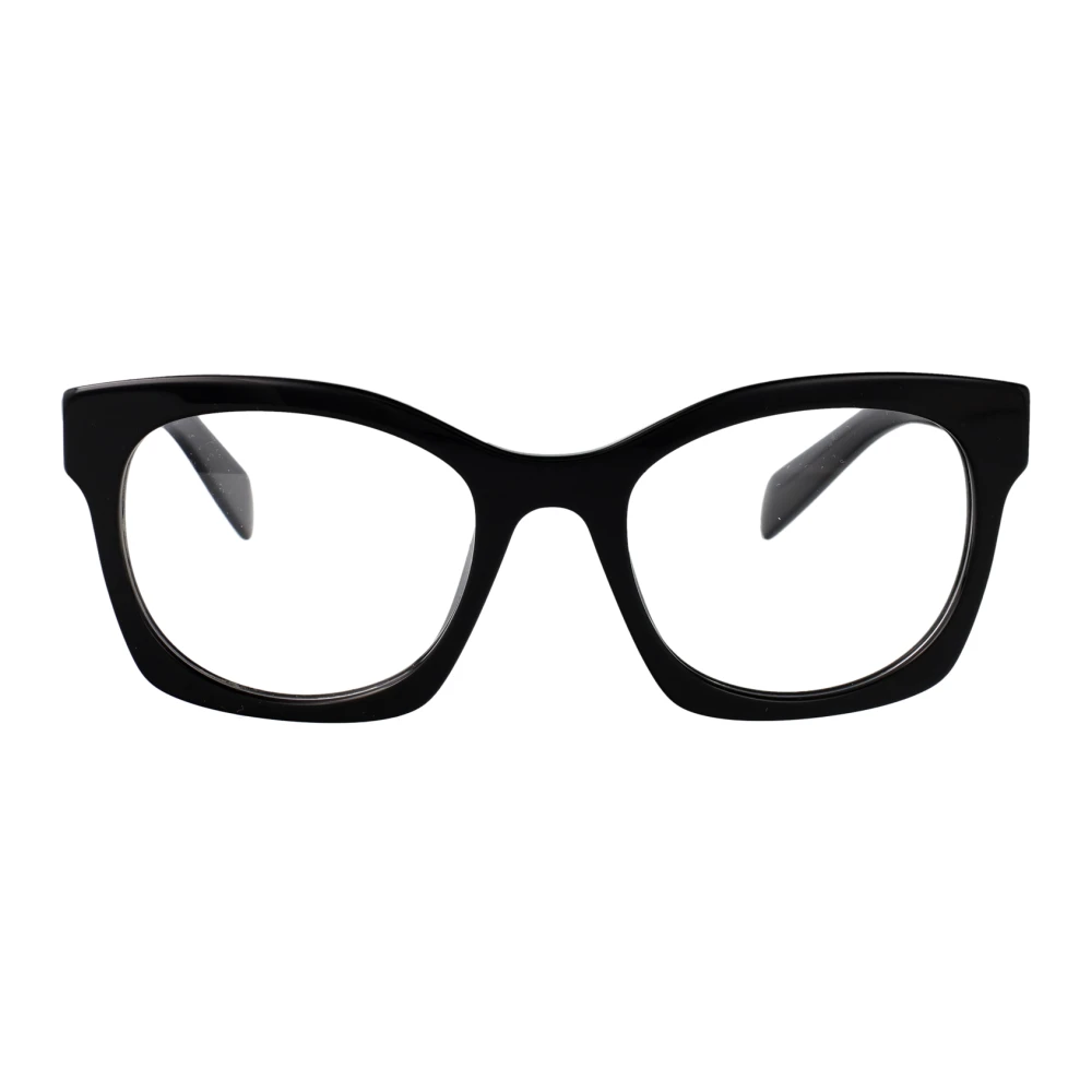 Prada Women's Black Pr A05v 16K1o1 Woman Optical Frames Acetate Transparent Geometric Normal - Image 3