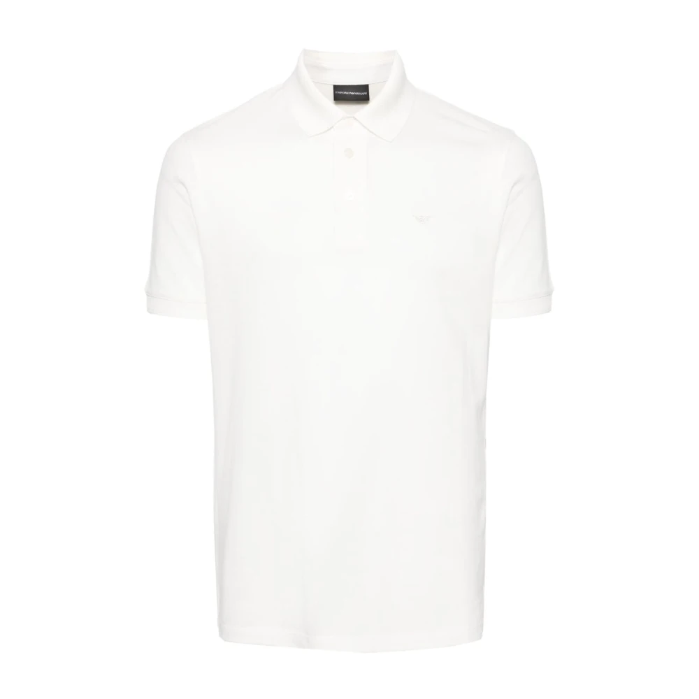 Emporio Armani Witte Polo Shirt met Geborduurd Logo White Heren