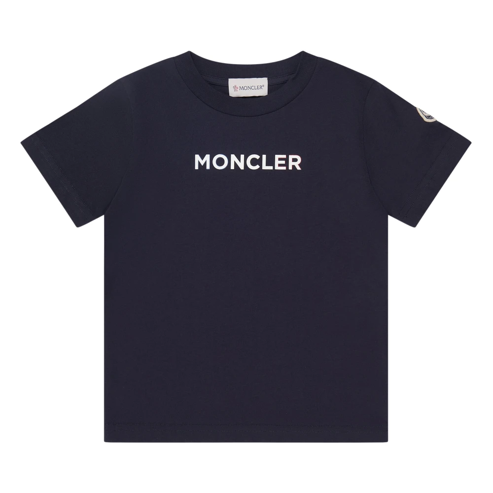 Moncler Unisex Kids Blue T-Shirts,, Kids Logo T-Shirt Size 10 Y