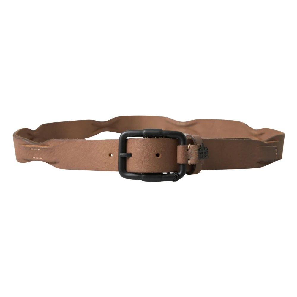 Ermanno Scervino Women's Brown Leather Belt With Black Buckle - Belts - One Size- Accessories