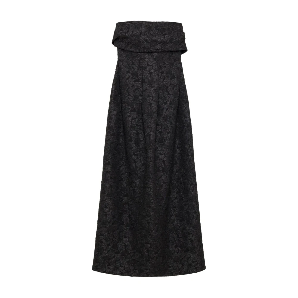 Simkhai Zwarte Gedrapeerde Vloerlengte Jurk Black Dames