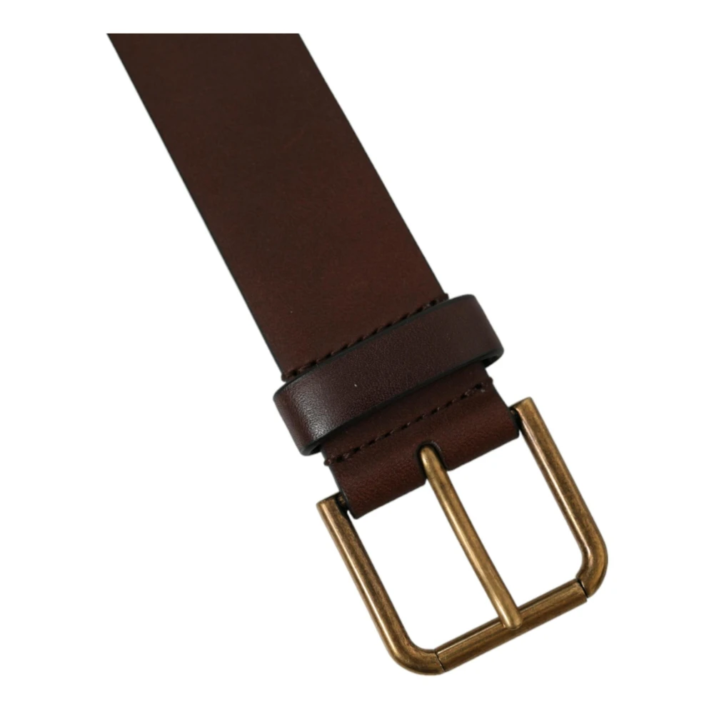 Dolce & Gabbana Gouden Gesp Leren Riem Stijlvol Brown Heren