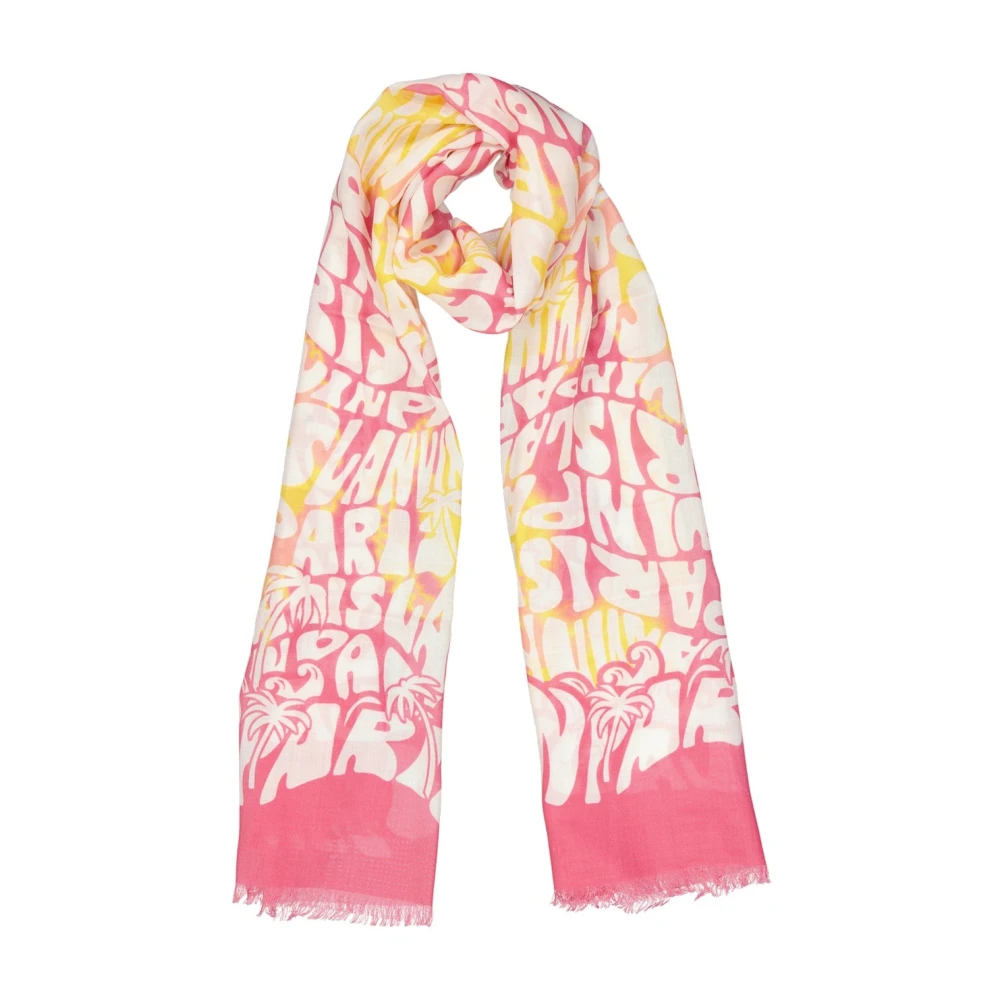 Lanvin Gedrukte wollen sjaal met franjedetail Pink Dames