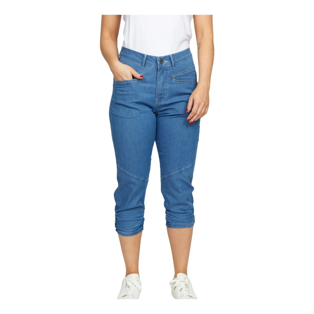 2-Biz Cropped Jeans Blauw Blue Dames