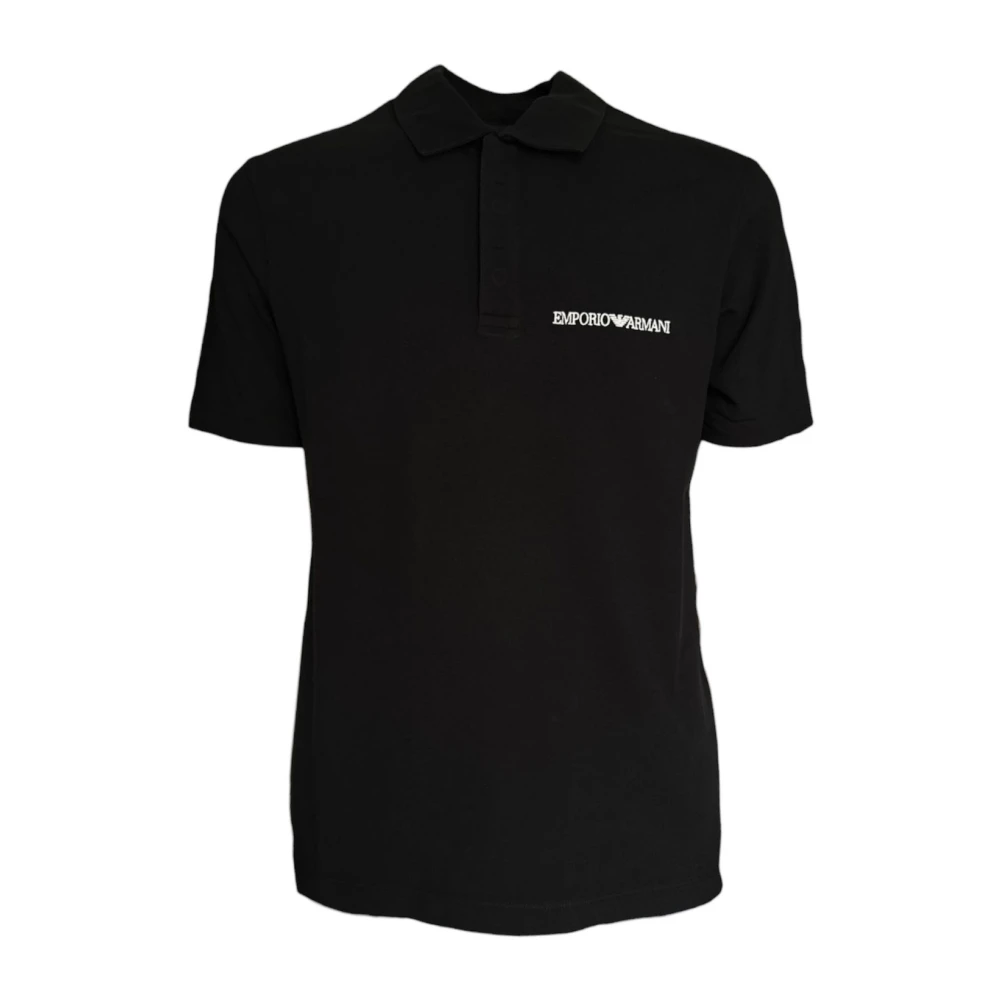 Emporio Armani Polo Shirt Korte Mouw Zwart Logo Mon Amour Black Heren