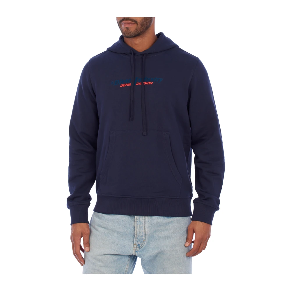 Diesel Urban Hoodie med Tryckta Grafik Blue, Herr