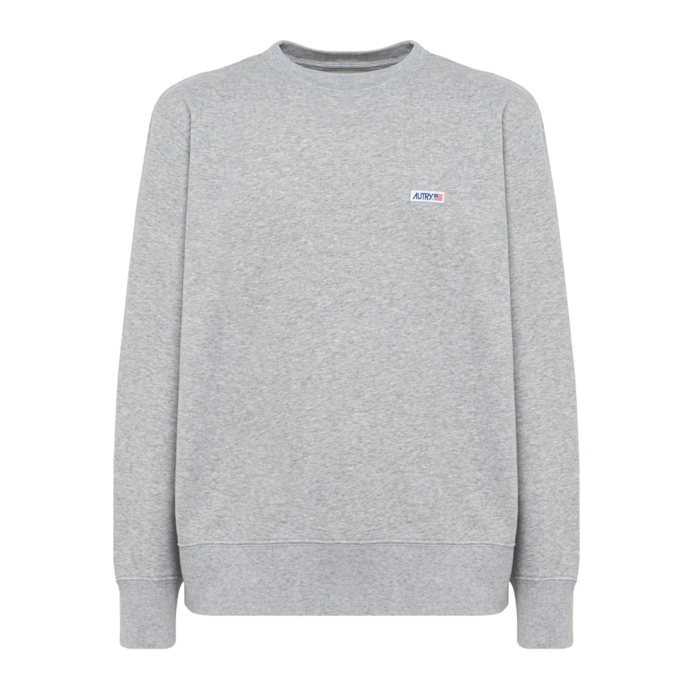 Autry Katoenen Crewneck Sweatshirt met Logodetail Gray Heren