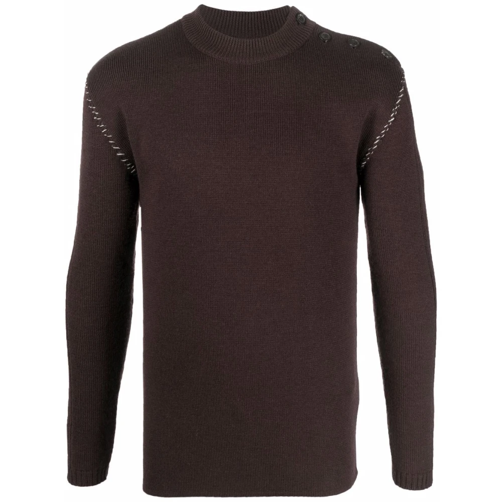 Maison Margiela Bruine Wollen Trui Brown Heren