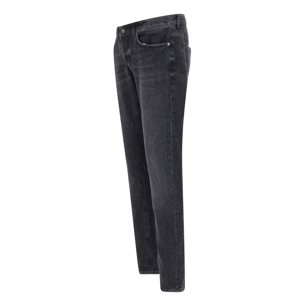 Dondup Zwarte Katoenen Jeans Straight Leg Black Heren
