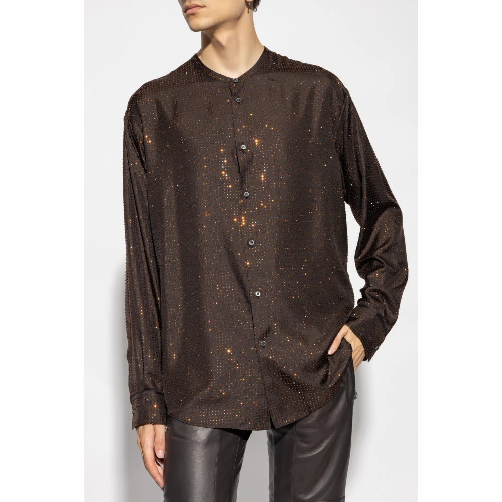 Dsquared2 Zijden overhemd Brown Heren