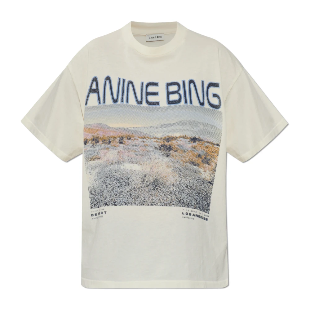 Anine Bing Women's Beige T-Shirts, Xs, Cade T-Shirt