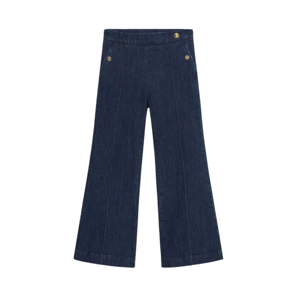 Roberto Cavalli Girls Blue Jeans, 8 Y, Florentine Flair Wide-Leg Jeans