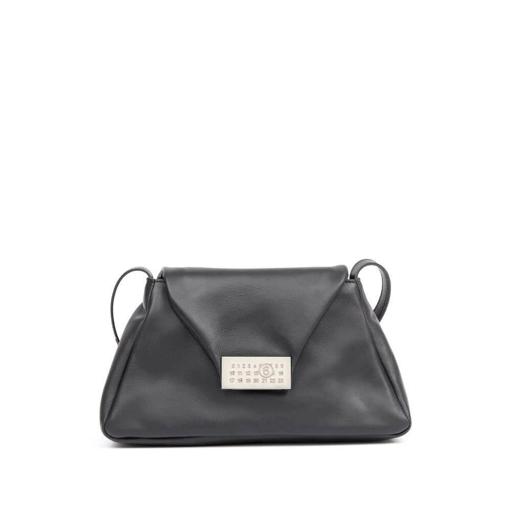 MM6 Maison Margiela Charcoal Grey Lederen Foldover Schoudertas Gray Dames