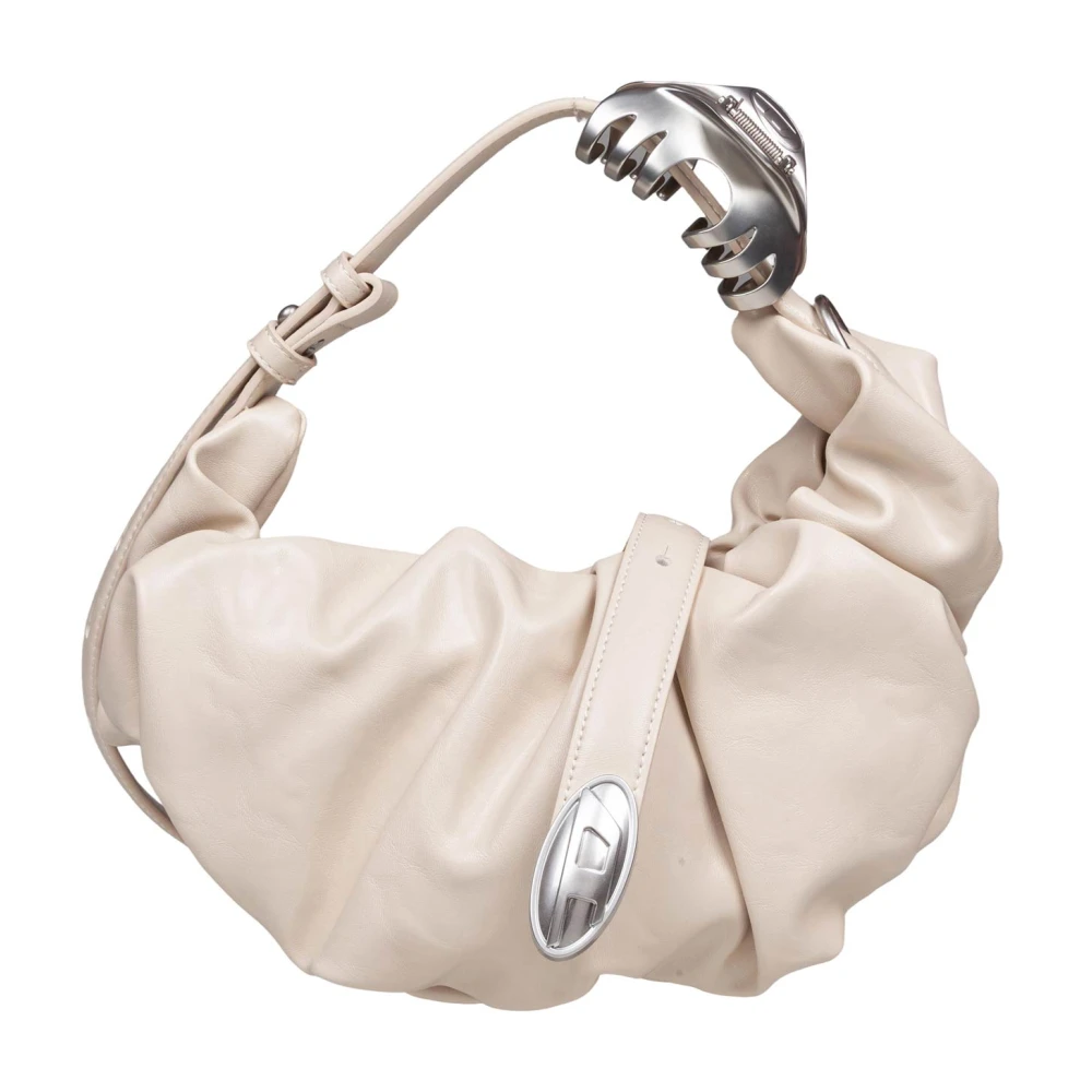 Diesel Small Grab-D Hobo Bag - Female - Handbags - White - One Size - Bags - Image 3