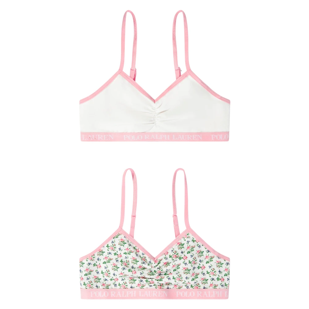 Ralph Lauren Girls Beige Underwear,, 2 Pack Bralette Set Size 12 Y