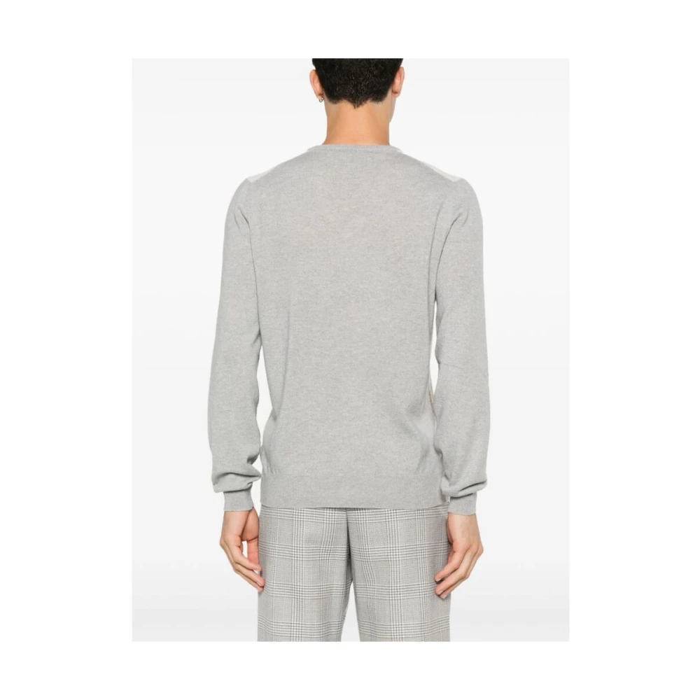 La Fileria Wollen Trui met Diamantpatroon Gray Heren