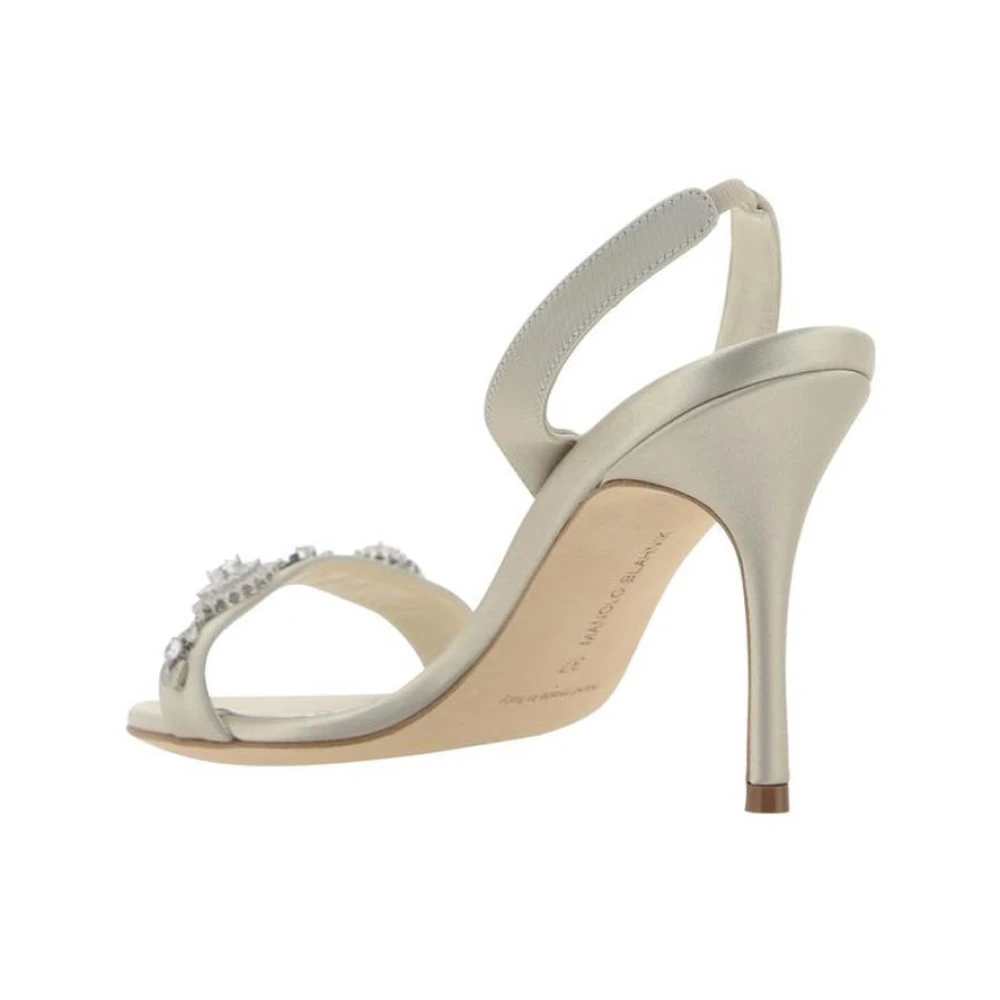 Manolo Blahnik Kristal Beige Pump Slingbacks Beige Dames