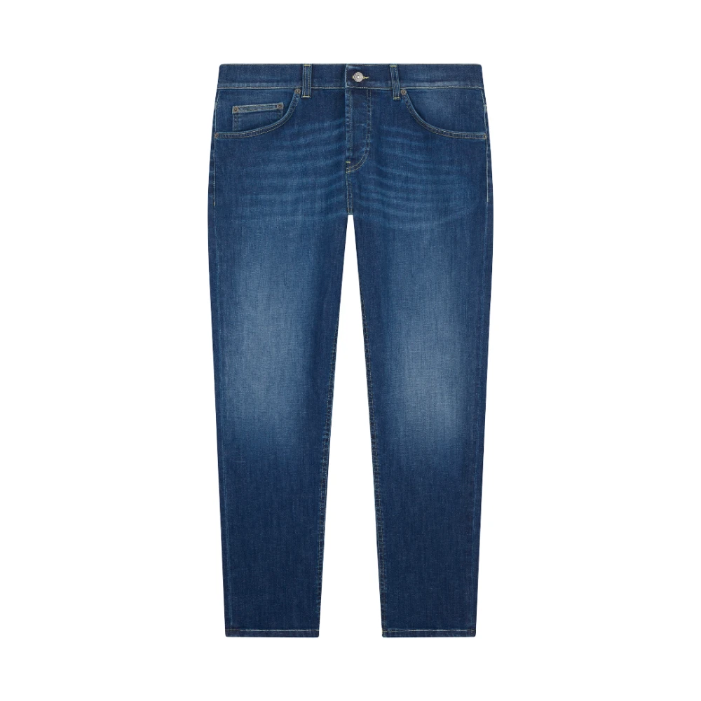 Dondup Blauwe Skinny Jeans met Metalen Monogram Blue Heren