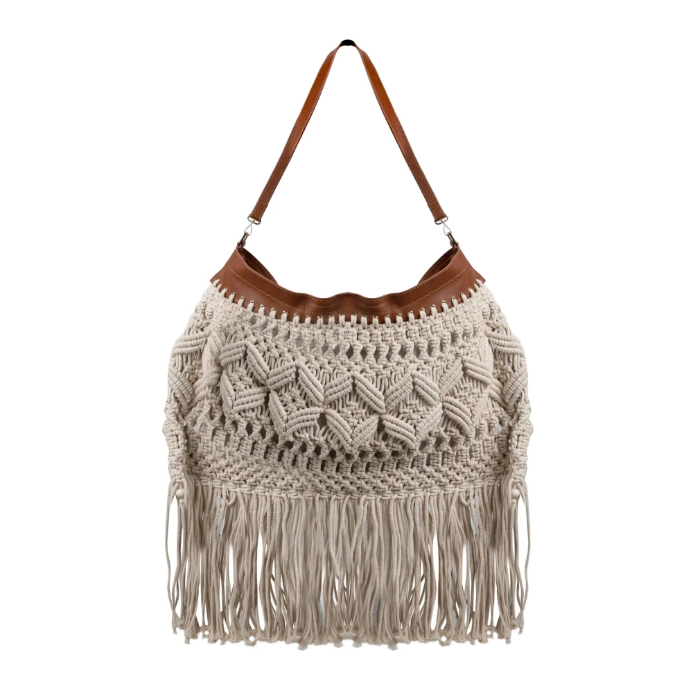 PATRIZIA PEPE Boho Franje Schoudertas Brown Dames