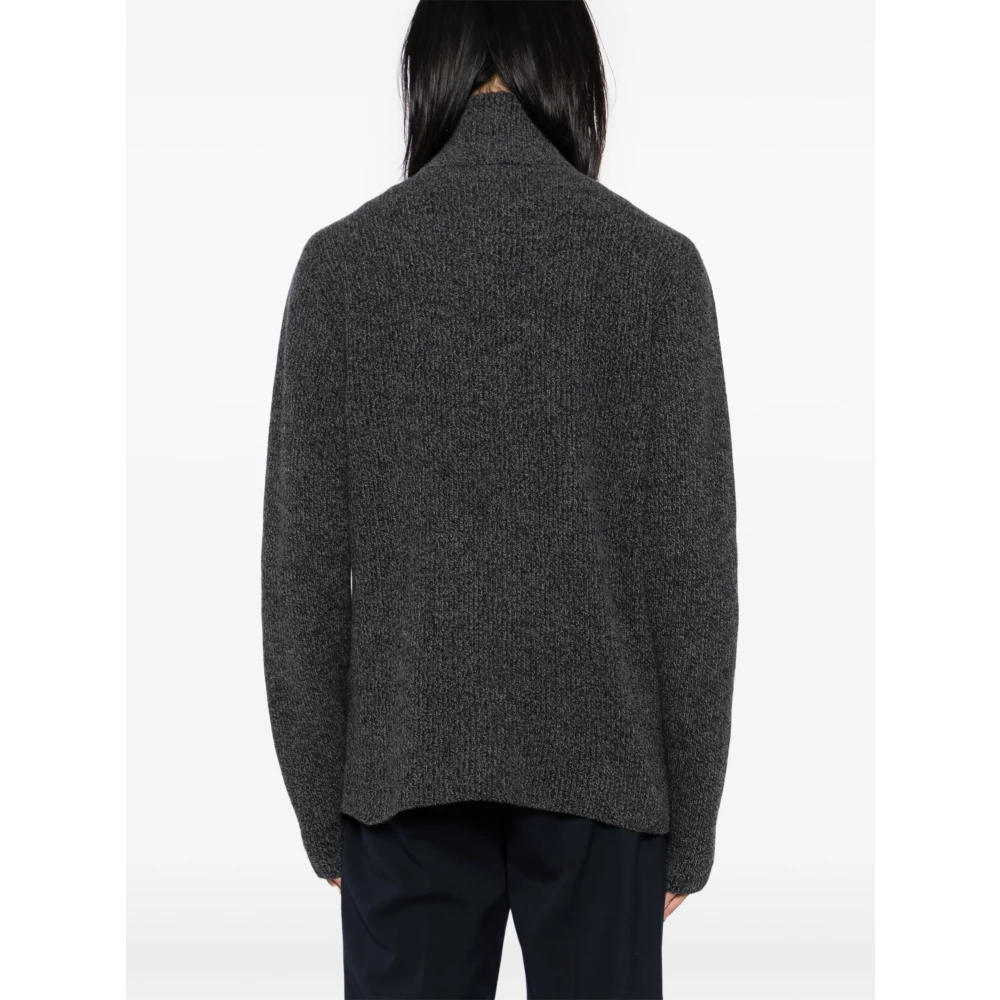 Officine Générale Wollen Cardigan met Rits Gray Heren