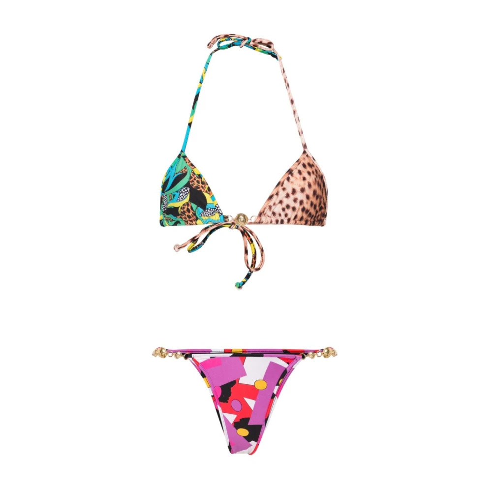 Reina Olga MultiColour Jungle Print Halternek Bikini Set Multicolor Dames