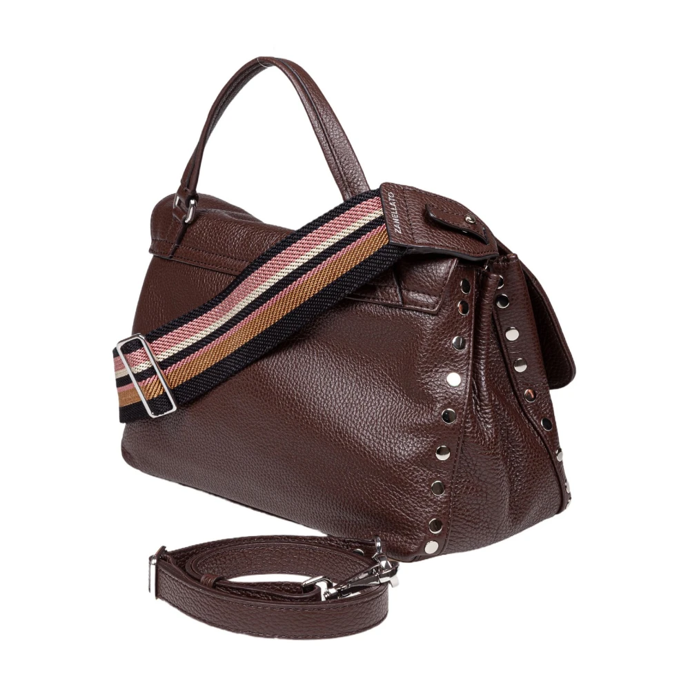Zanellato Bruine leren schoudertas Modica Brown Dames