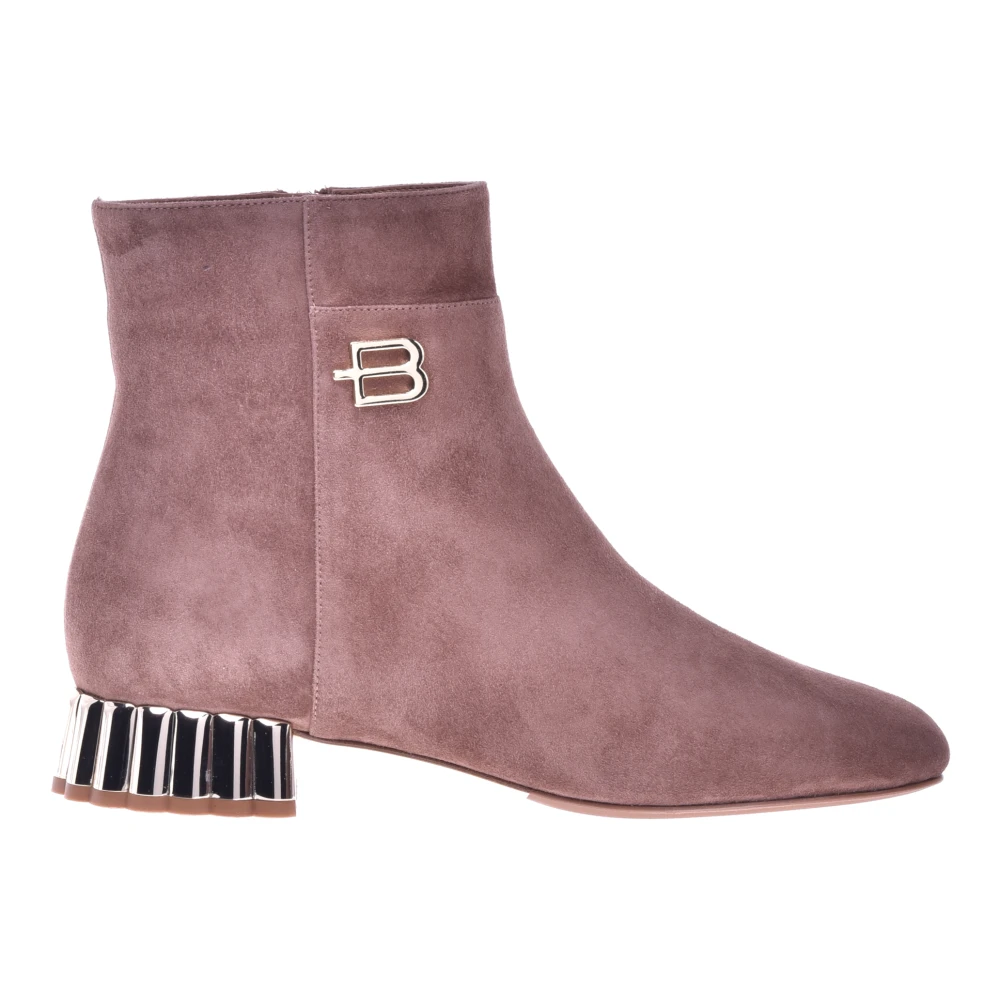 Baldinini Women's Beige Heeled Boots, 7 Uk, Taupe Leather Ankle Boots
