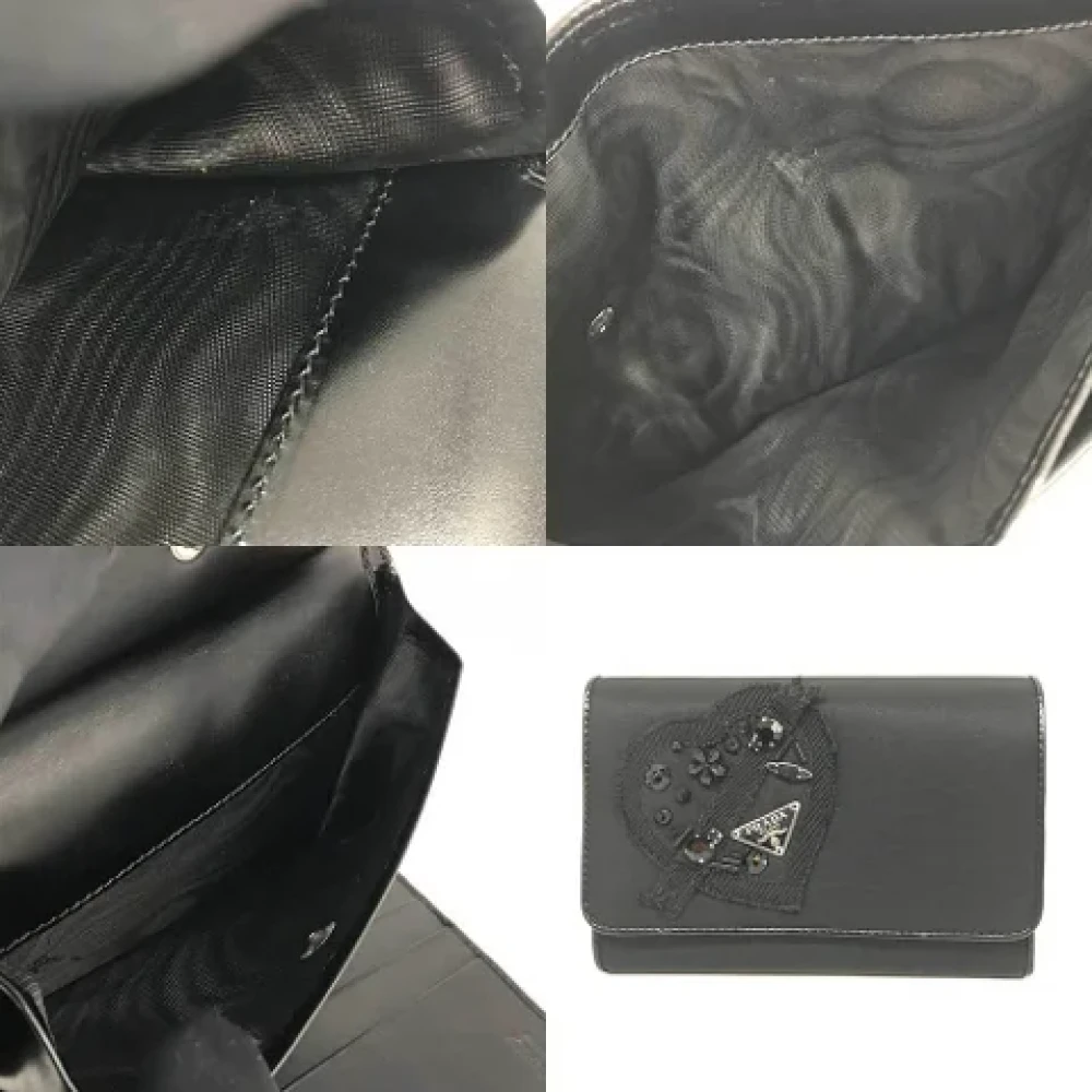 Prada Vintage Pre-owned Canvas wallets Black Dames