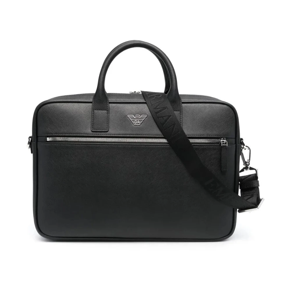 Emporio Armani Men's Black Stylish Briefcase For Professionals