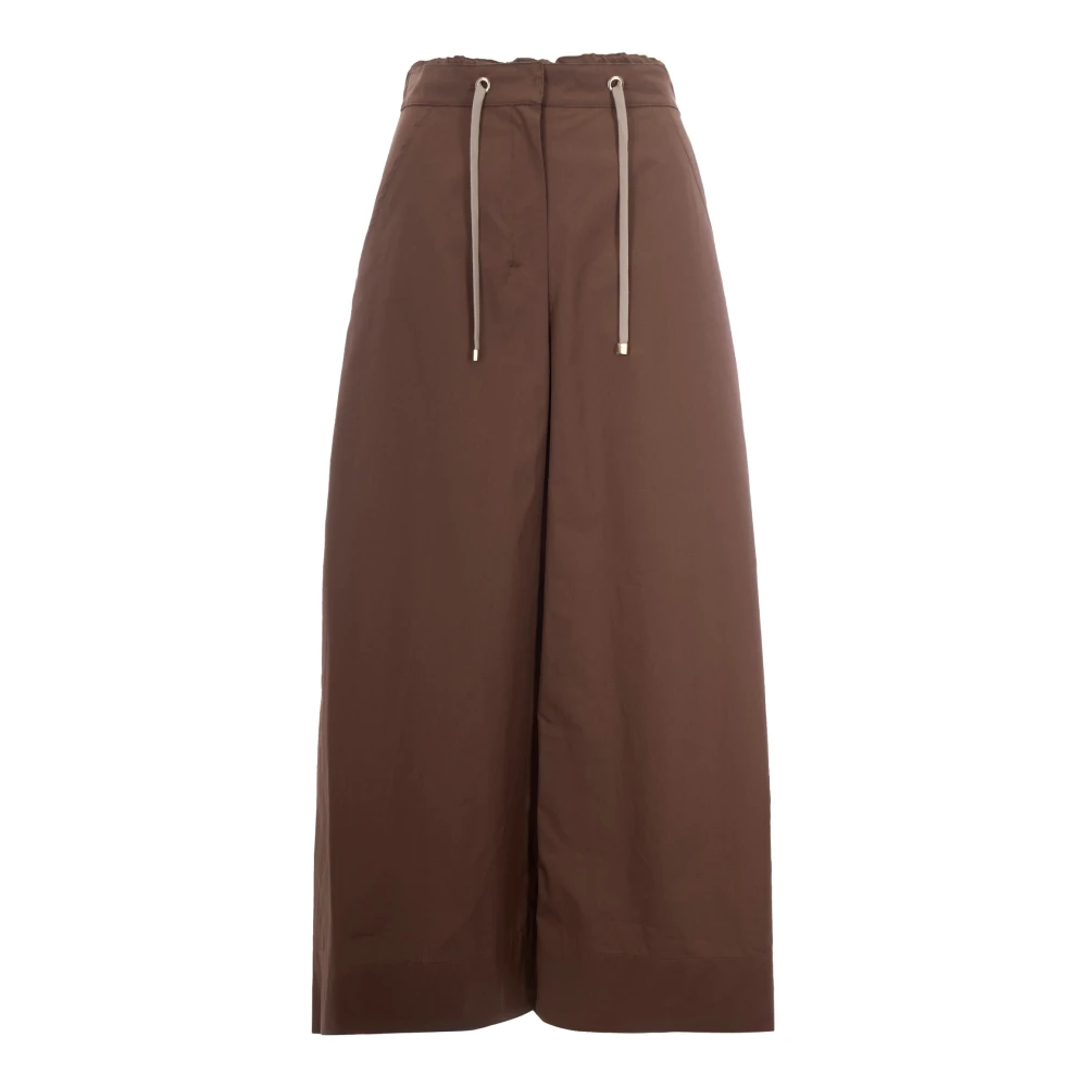 Max Mara Studio Vrouw Bruin Broeken Dames, Xs, Katoen, Wijde Broeken