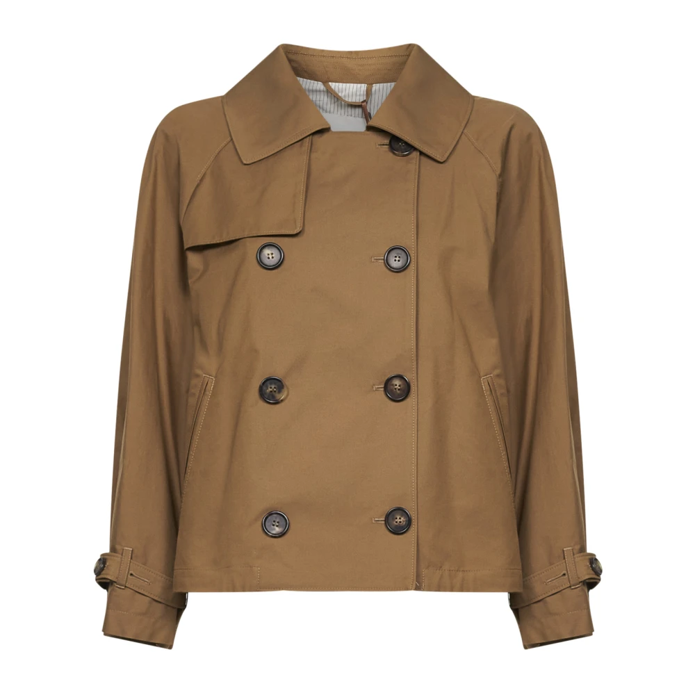 Max Mara Trench Coats, Female, M, Tesoro Trench Coat Brown