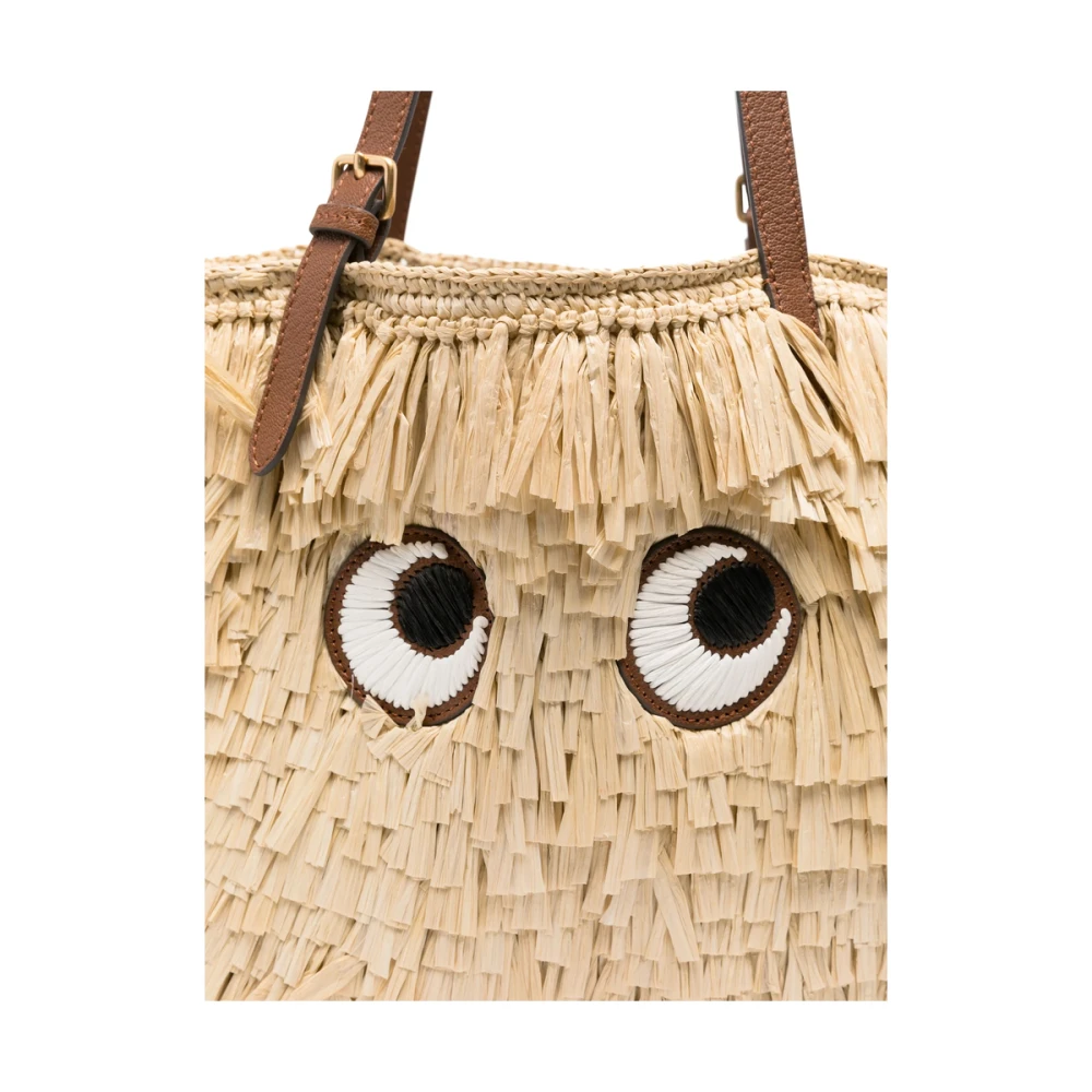 Anya Hindmarch Beige Schoudertas met Open Top Beige Dames